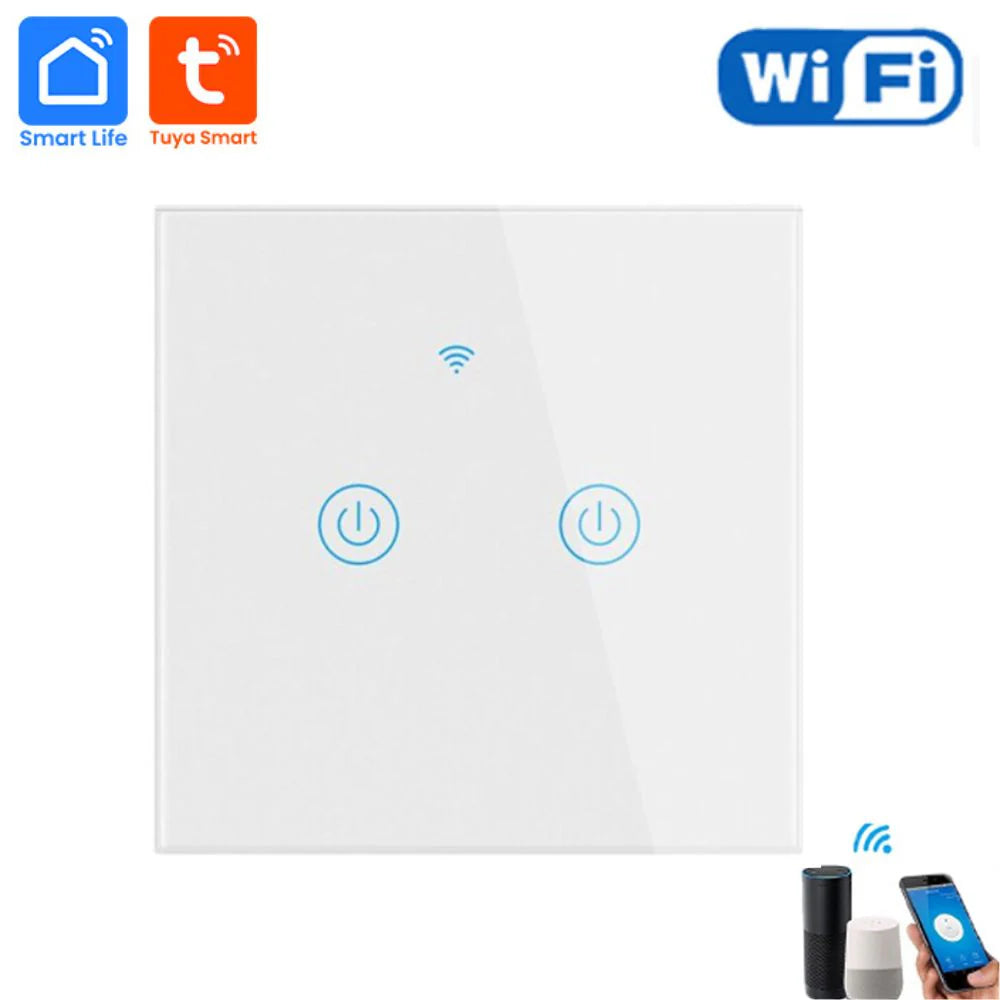Tuya WiFi 2 Gang Wall Touch Switch - White/ Black