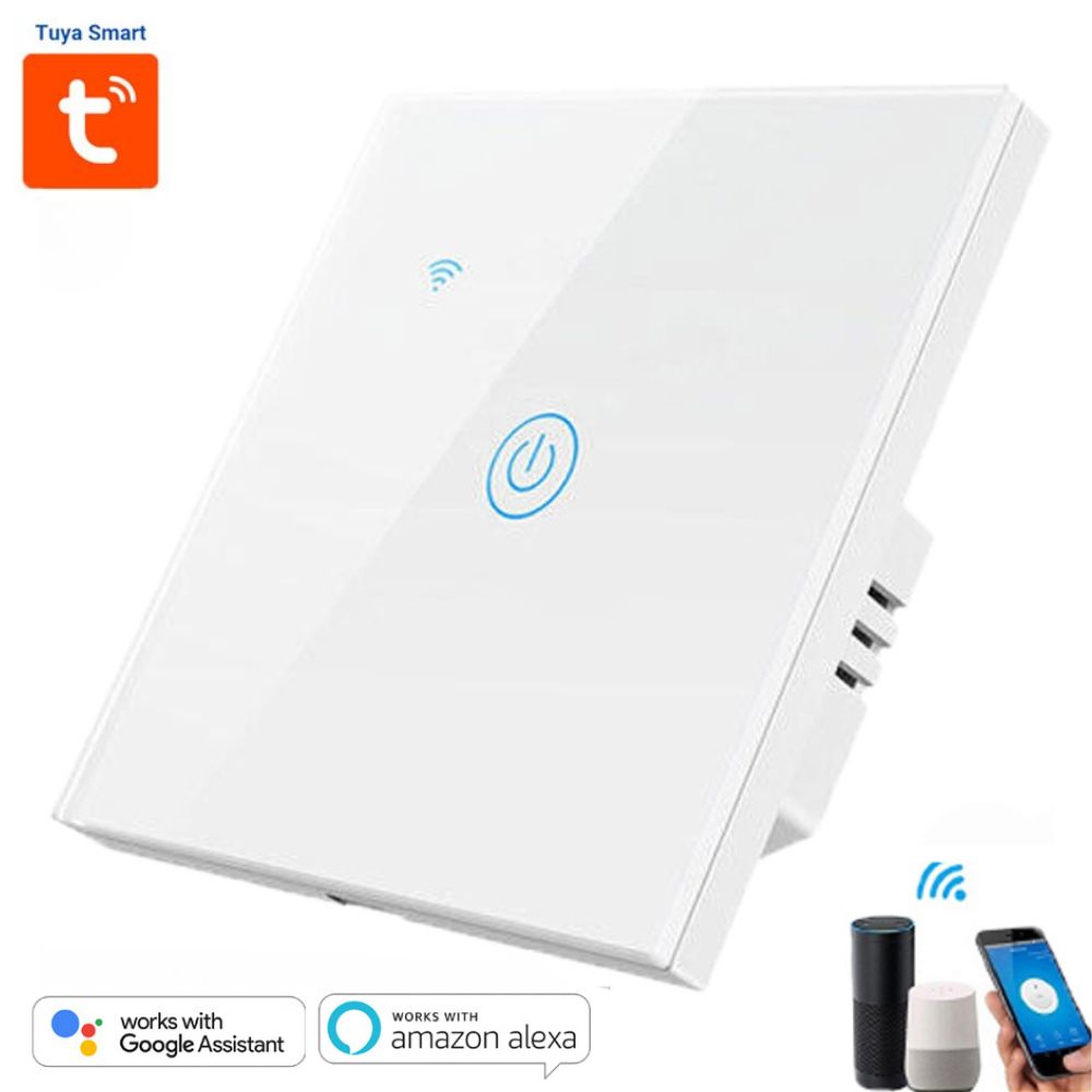 Tuya WiFi 1 Gang Wall Touch Switch - White/Black
